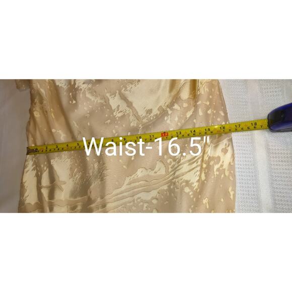 Capri Mon Cheri Silk Dress Sz 10 Ivory Tiered Burnout Wedding Old Money Luxury - Picture 14 of 16